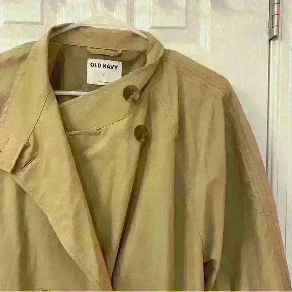 Tan Trench Coat Old Navy Size L NWT - Picture 2 of 6